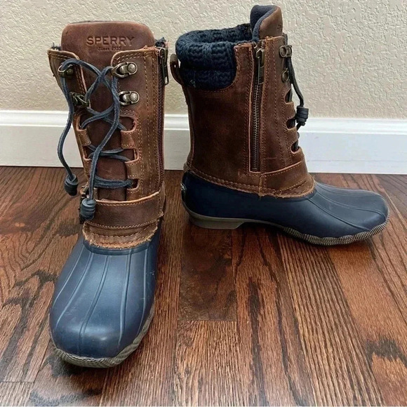 Sperry Top Sider Women's Saltwater Misty Rain Boot Sz 6 Brown Leather  STS95908 - Picture 11 of 16